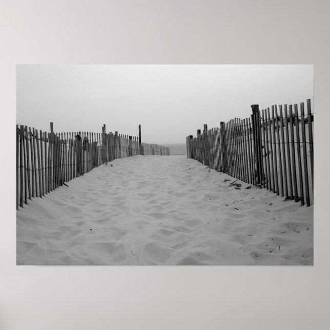Póster Beach Black and White Photo Print (Frente)