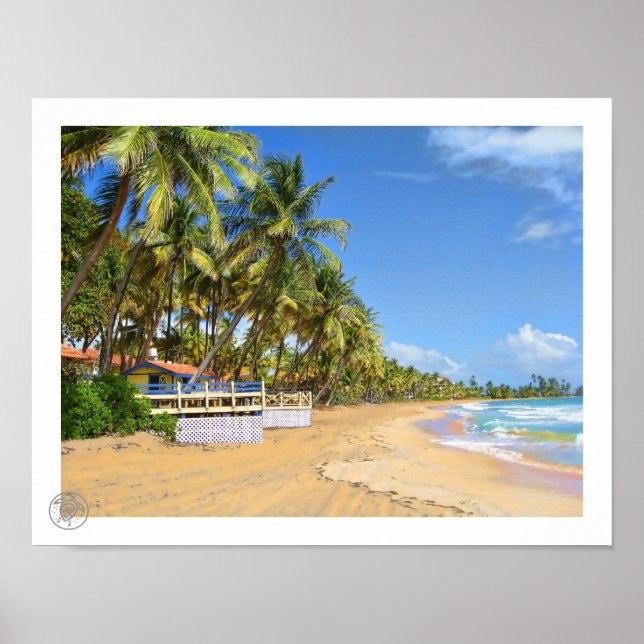 Póster Beach Bohio Palmas Del Mar Puerto Rico Imprimir/ (Frente)