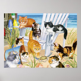 Póster Beach Bum Kittens