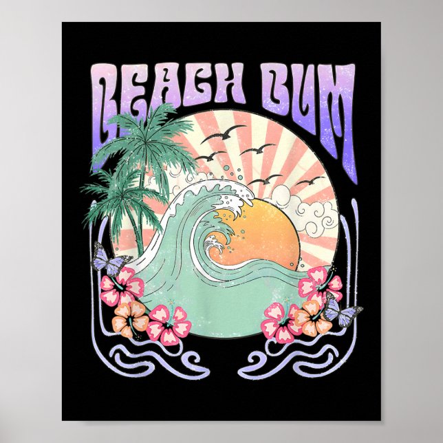 Póster Beach Bum Sunset Summer Vacation Hawaii Family Mat (Frente)