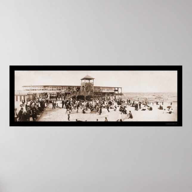 Póster Beach Fun Asbury Park Photo 1902 (Frente)