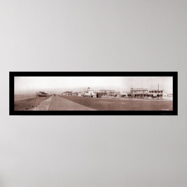 Póster Beach Galveston, TX Photo 1910 (Frente)