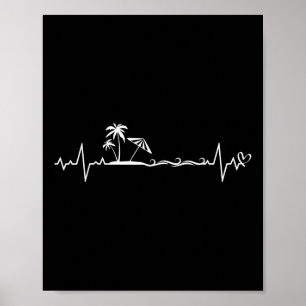 Póster Beach Heartbeat Vacay Casual Summer Mujeres Hombre