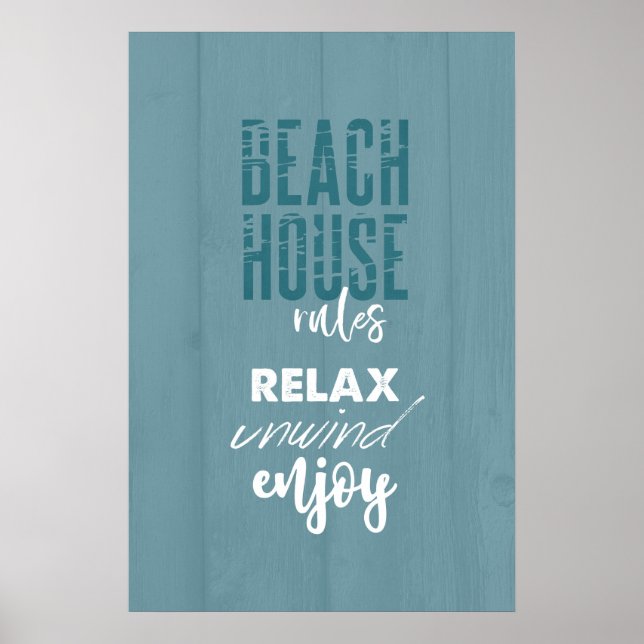 Póster Beach House Rules Relájese Disfrutando | POSTER (Frente)
