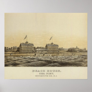 Póster Beach House, Sea Girt, Monmouth Co., NJ