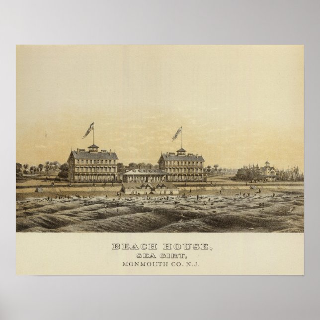 Póster Beach House, Sea Girt, Monmouth Co., NJ (Frente)