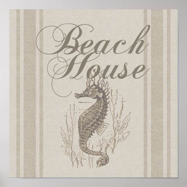Póster Beach House Seahorse Seashore (Frente)