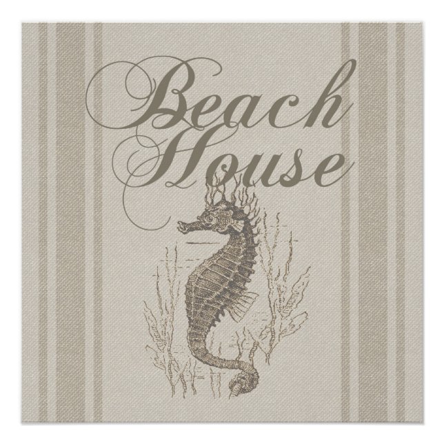 Póster Beach House Seahorse Seashore (Anverso)