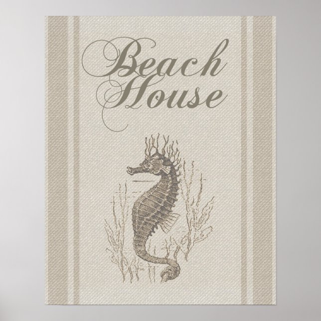 Póster Beach House Seahorse Seashore (Frente)