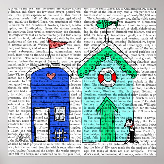 Póster Beach Huts 2 Ilustracion (Frente)