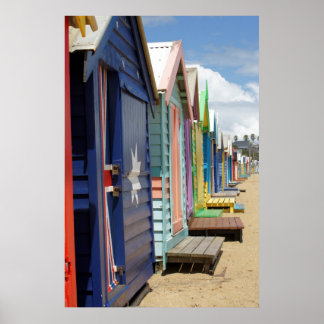 Póster Beach Huts Melbourne Side