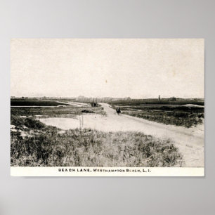 Póster Beach Lane, Westhampton, Nueva York, Vintage
