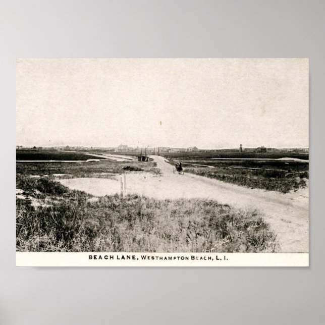 Póster Beach Lane, Westhampton, Nueva York, Vintage (Frente)