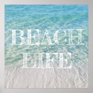 Póster Beach Life Tropical Sandy Beach Turquoise Blue