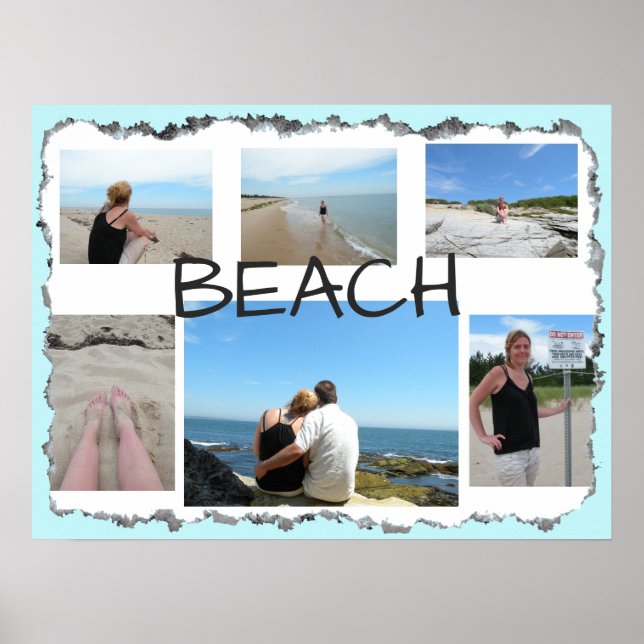 Póster Beach Multi Picture Personalized Poster (Frente)