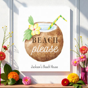 Póster Beach Please Cita Brown White Yellow