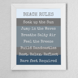 Póster Beach Rules Colorblock moderno