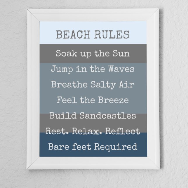Póster Beach Rules Colorblock moderno (Subido por el creador)