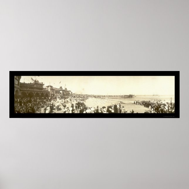 Póster Beach Santa Cruz, CA Photo 1908 (Frente)