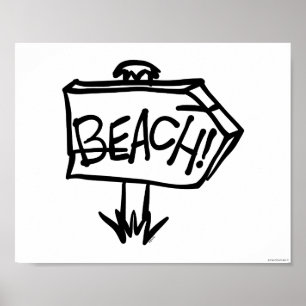 Póster Beach Sign