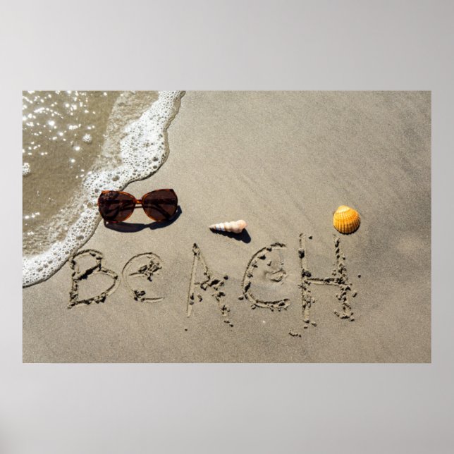 Póster Beach Spelled In The Sand (Frente)
