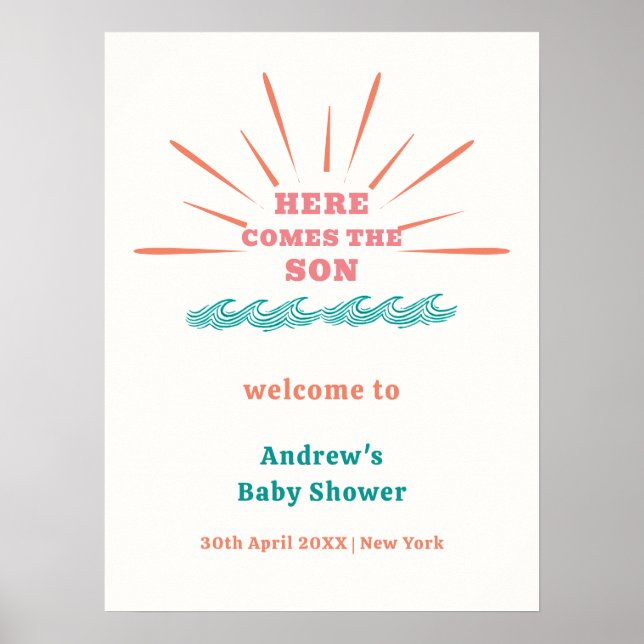 Póster Beach Sunshine Here Llega a la bienvenida a Baby S (Frente)