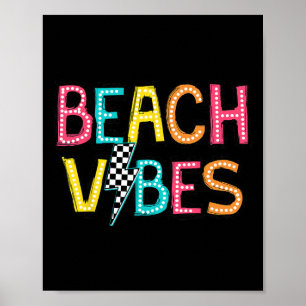 Póster Beach Vibes Hola Summer Vacation Chica Mujeres Ado