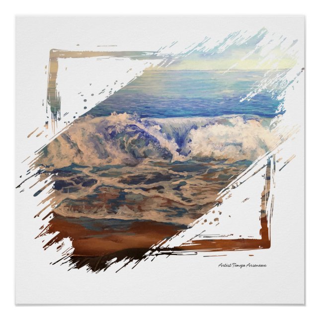 Póster Beach Waves Blue  (Anverso)