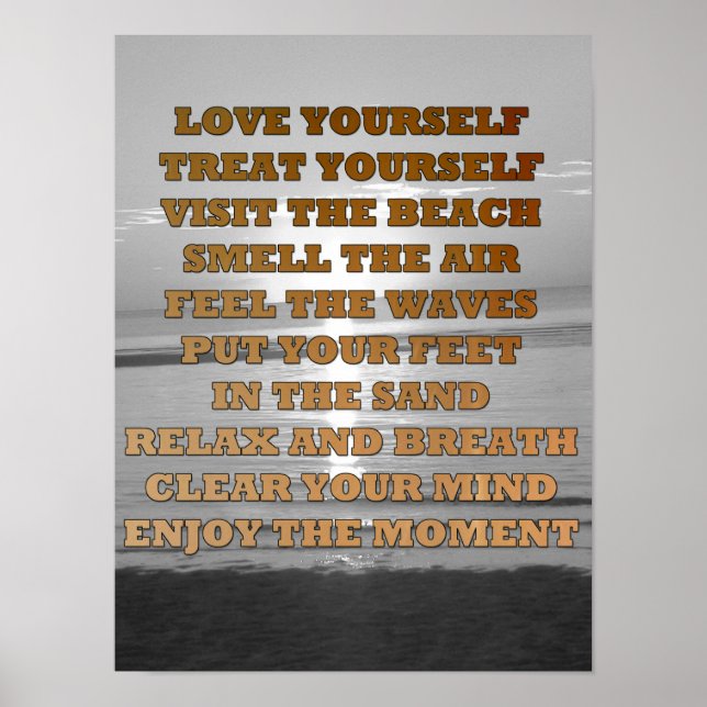Póster Beachy Inspirational Quote Sunset Poster (Frente)