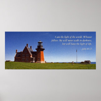 Póster Beacon of Southeast Block Island ( With Words))