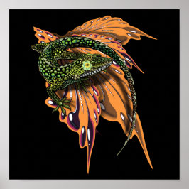 Póster Beaded Anole Lizard