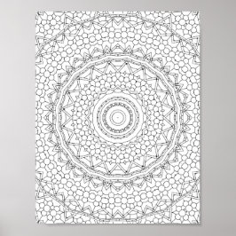 Póster Beaded Star Geometry Coloring Page Pattern Design