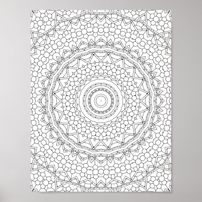 Póster Beaded Star Geometry Coloring Page Pattern Design (Frente)