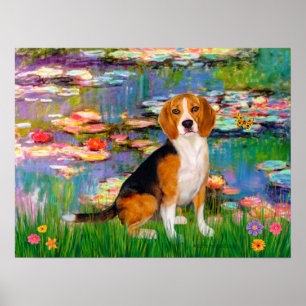 Póster Beagle 7 - Lirios 2