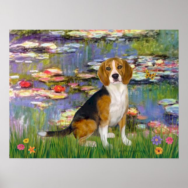 Póster Beagle 7 - Lirios 2 (Frente)