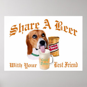 Póster Beagle Comparte Un poster De Cervezas