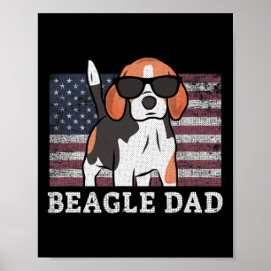 Póster Beagle Dad Bandera Estadounidense 4 De Julio Patri
