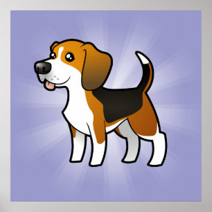 Póster Beagle del dibujo animado