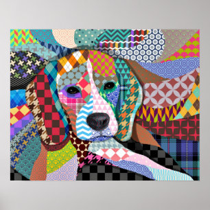 Póster Beagle Dog 161 Multicolor Patterns