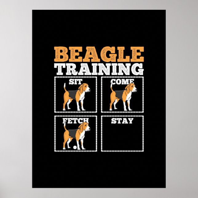 Póster Beagle Dog Training Dog (Frente)