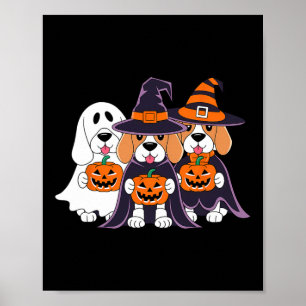 Póster Beagle Ghost Pumpkin Halloween Diseño Para Amor Pe