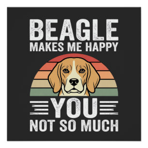 Póster Beagle Me Hace Feliz Amante De Los Perros