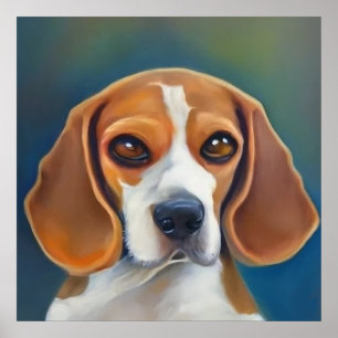 Póster Beagle - Retrato de perro