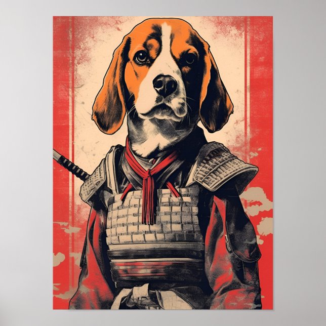 Póster Beagle Samurai (Frente)