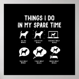 Póster Beagle Things Do Spare Time/ Funny Beagle