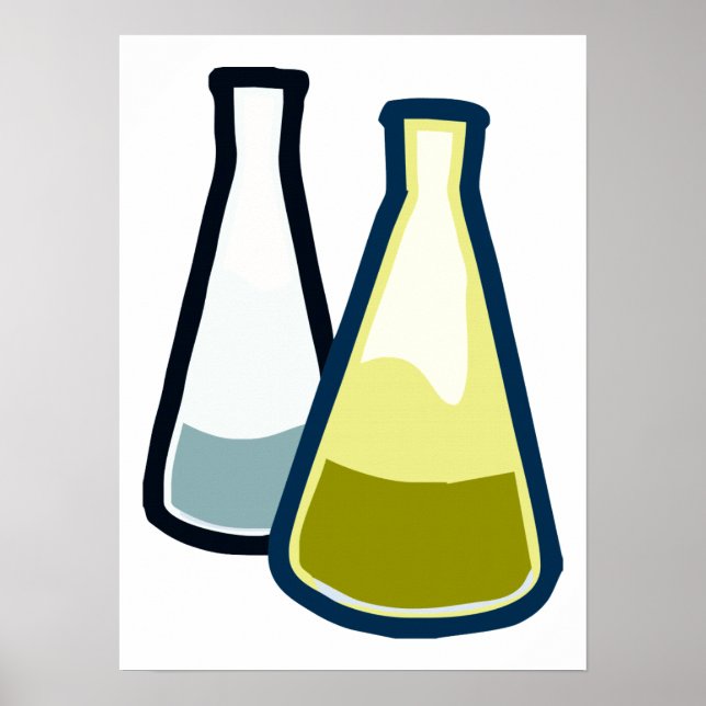 Póster Beakers de química (Frente)