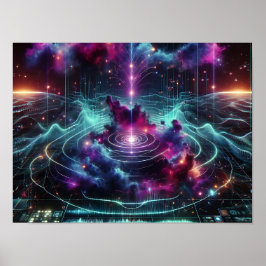 Póster Beams And Waves Cosmic Energy Sci-fi Space Poster