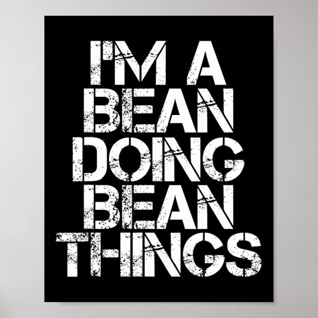 Póster Bean Funny Surname Family Tree Birday Reunion Gi (Frente)