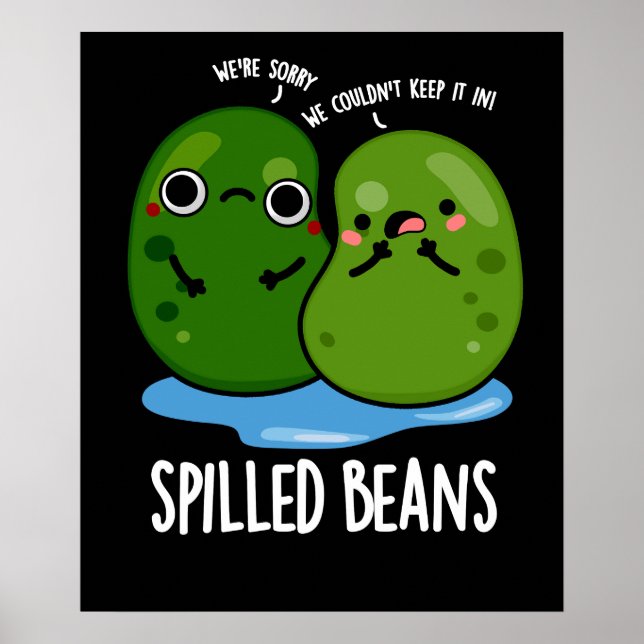 Póster Beans Funny Veggie Bean Pun Dark BG (Frente)