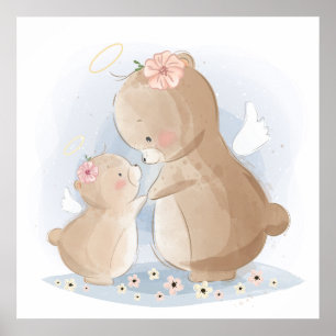 Póster Bear and baby